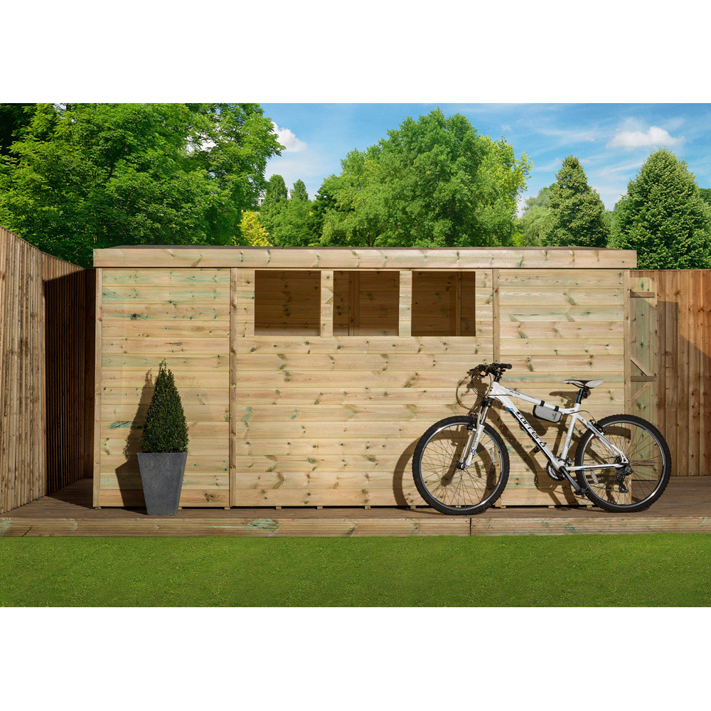 Empire Sheds 3000 9 x 4ft Tongue and Groove Wooden Pent Garden Shed Image 3