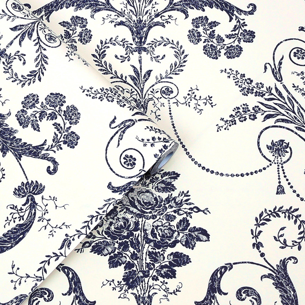 Laura Ashley Josette Off White and Midnight Wallpaper Image 2