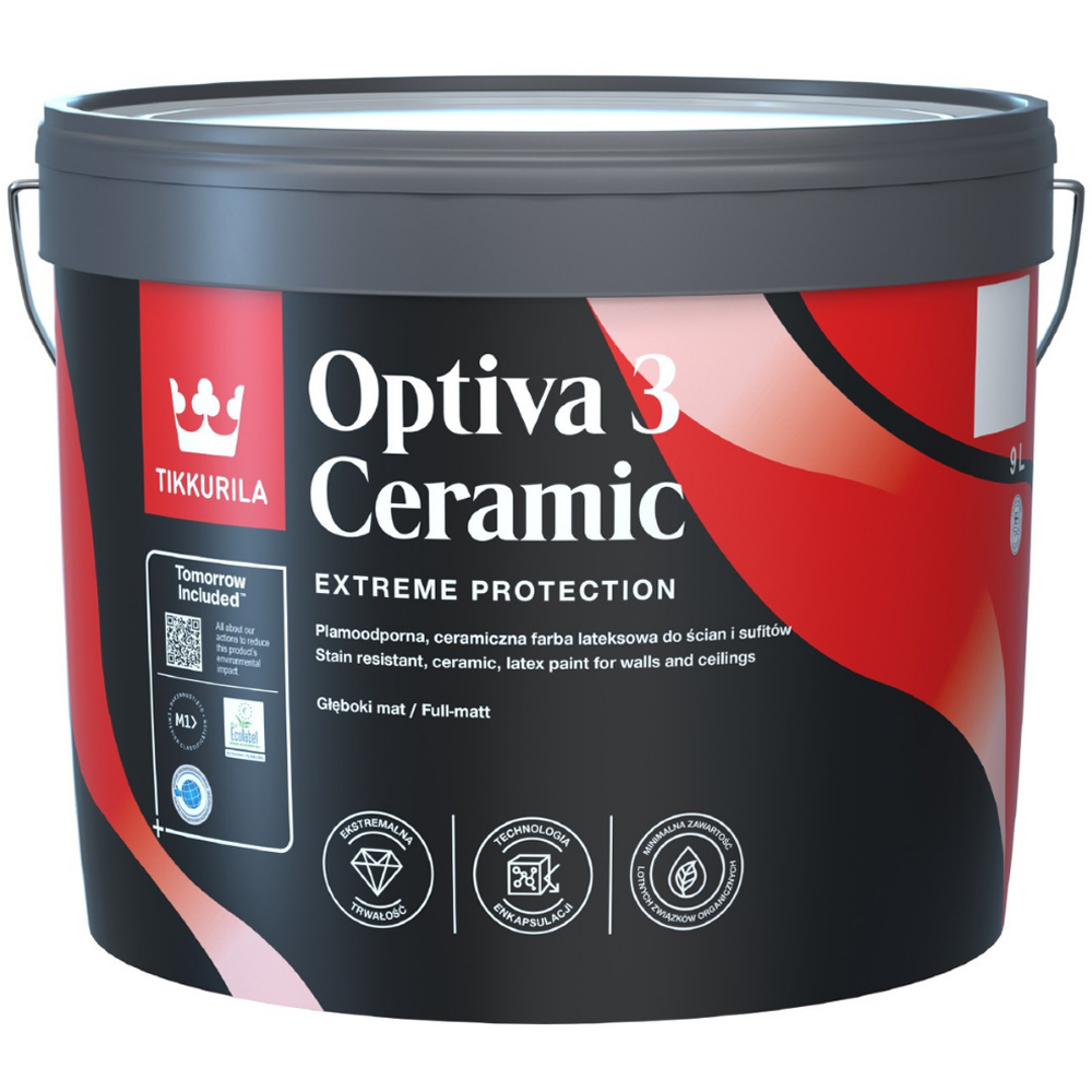 Tikkurila Optiva 3 Ceramic Silk Road S440 Walls and Ceilings Stain-Resistant Full Matt Emulsion 10L Image 2