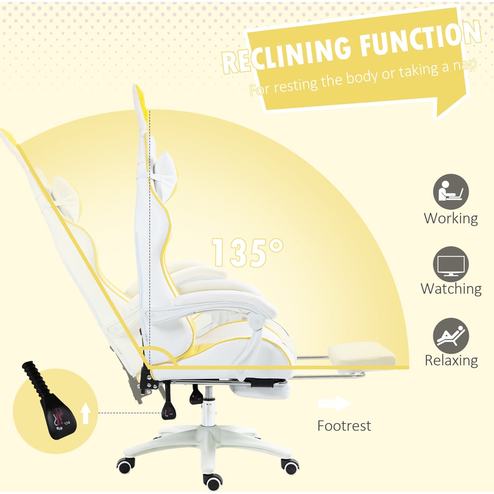 Portland Yellow Rabbit Ear Gaming Chair with Footrest Image 8