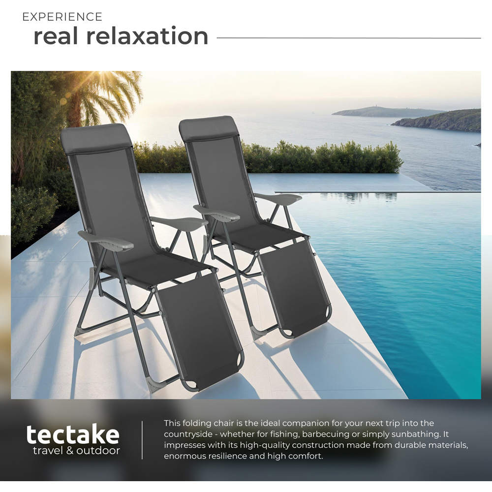 tectake Jana Set of 2 Anthracite Garden Chairs Image 4