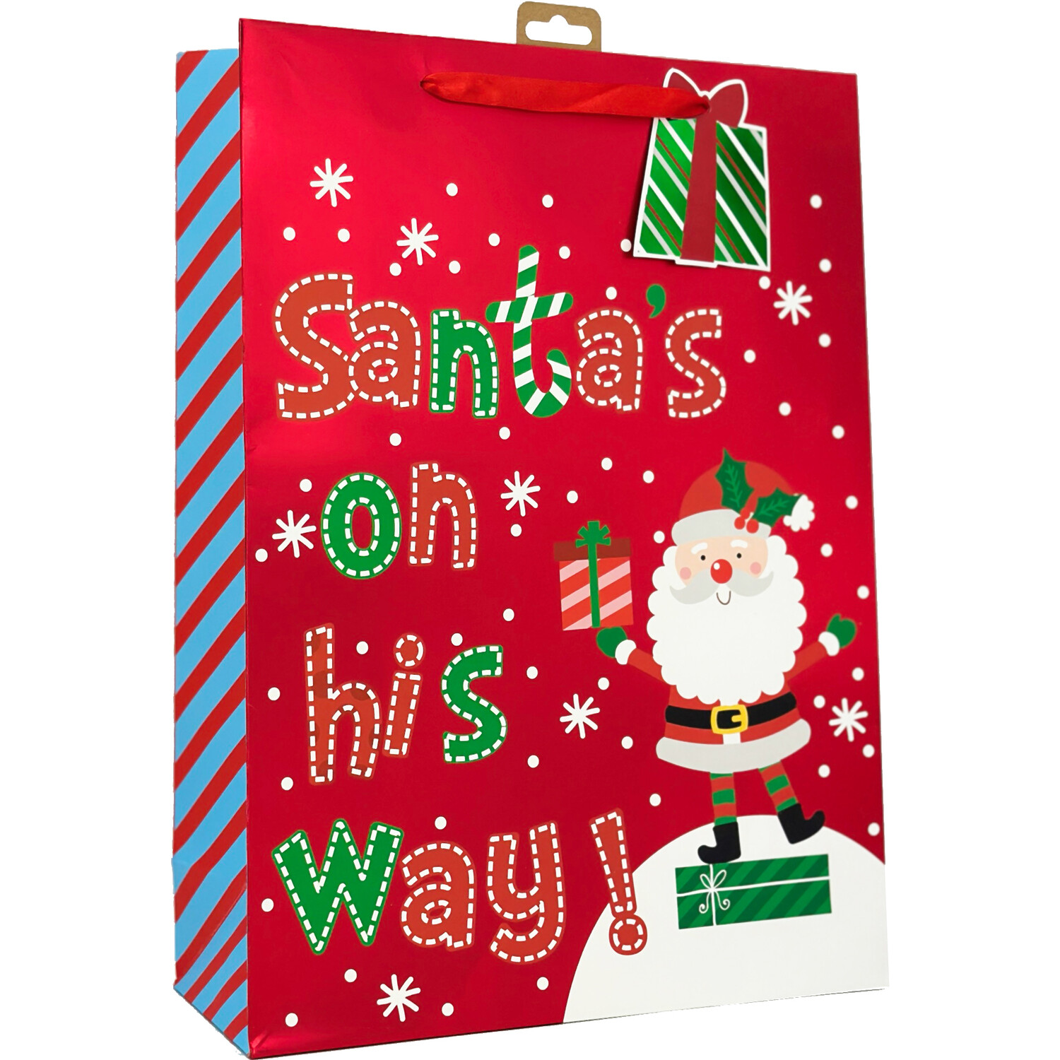 Santa Gift Bag Red Image 3