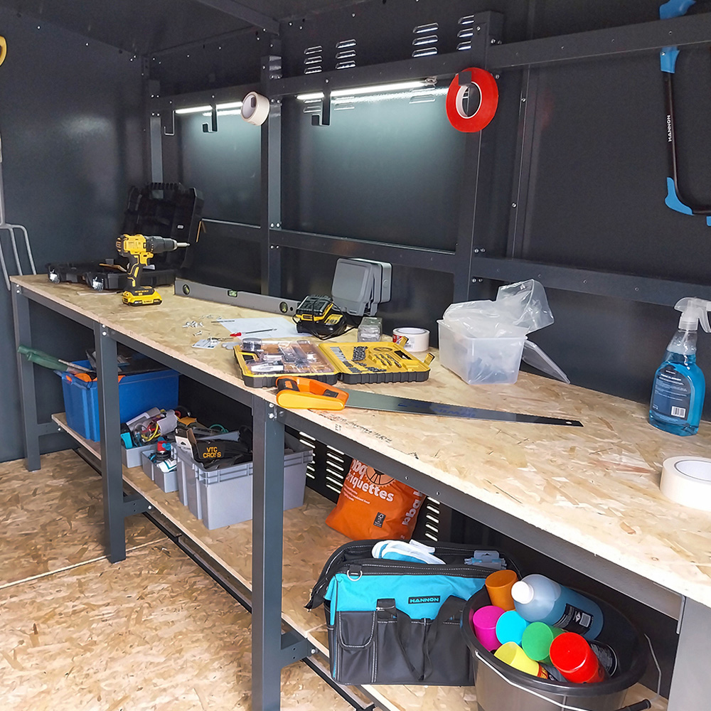 Asgard Garrison 10 x 14ft Double Door Grey High Security Apex Workshop Shed Image 4