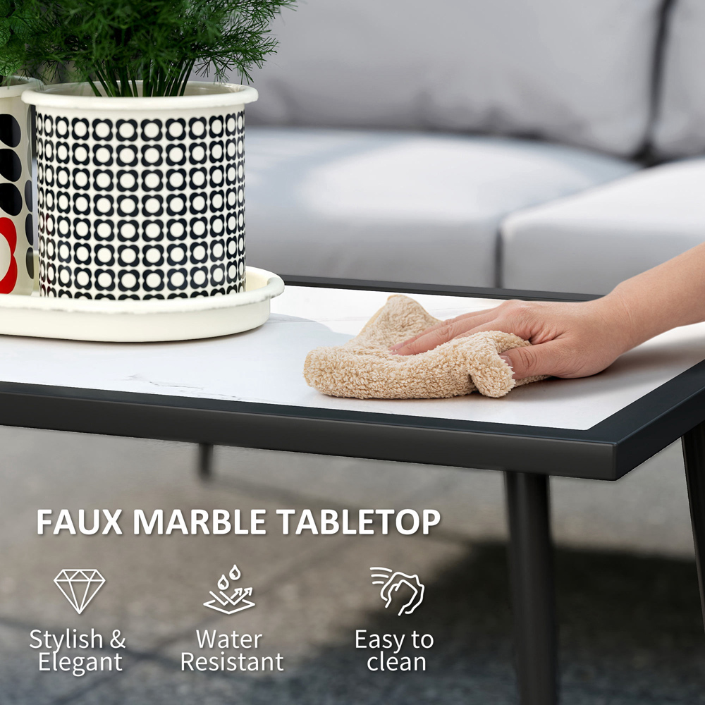 Outsunny 4 Seater Light Grey Garden Sofa Set Image 6