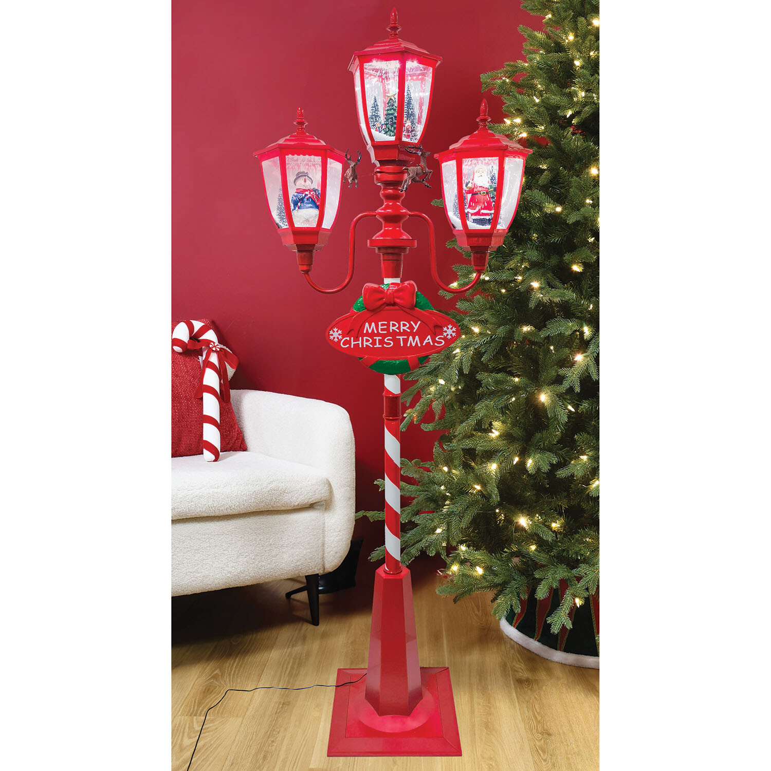 LED Musical Triple Lantern Decoration - Red Image 3