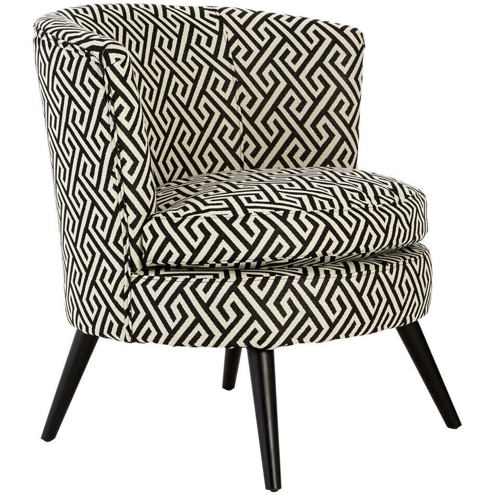 Premier Housewares Regent Park Greek Key Design Round Accent Chair Image 2