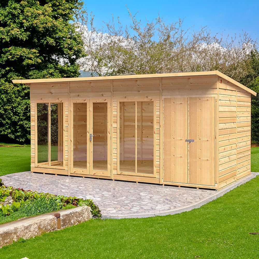 Shire Lela 16 x 8ft Double Door Summerhouse with Storage Image 2