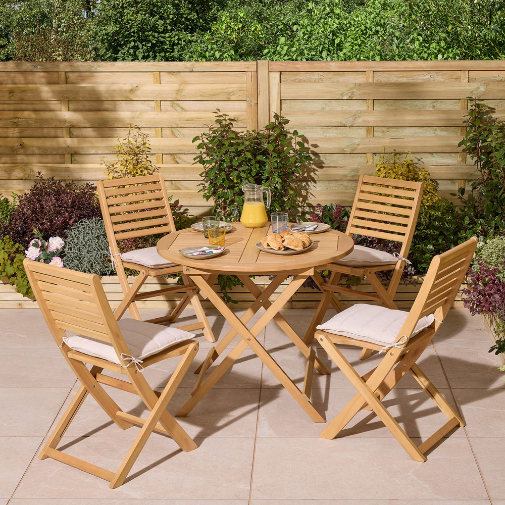 Rowlinson Ashdown 4 Seater Folding Dining Set with Cushions Image 9