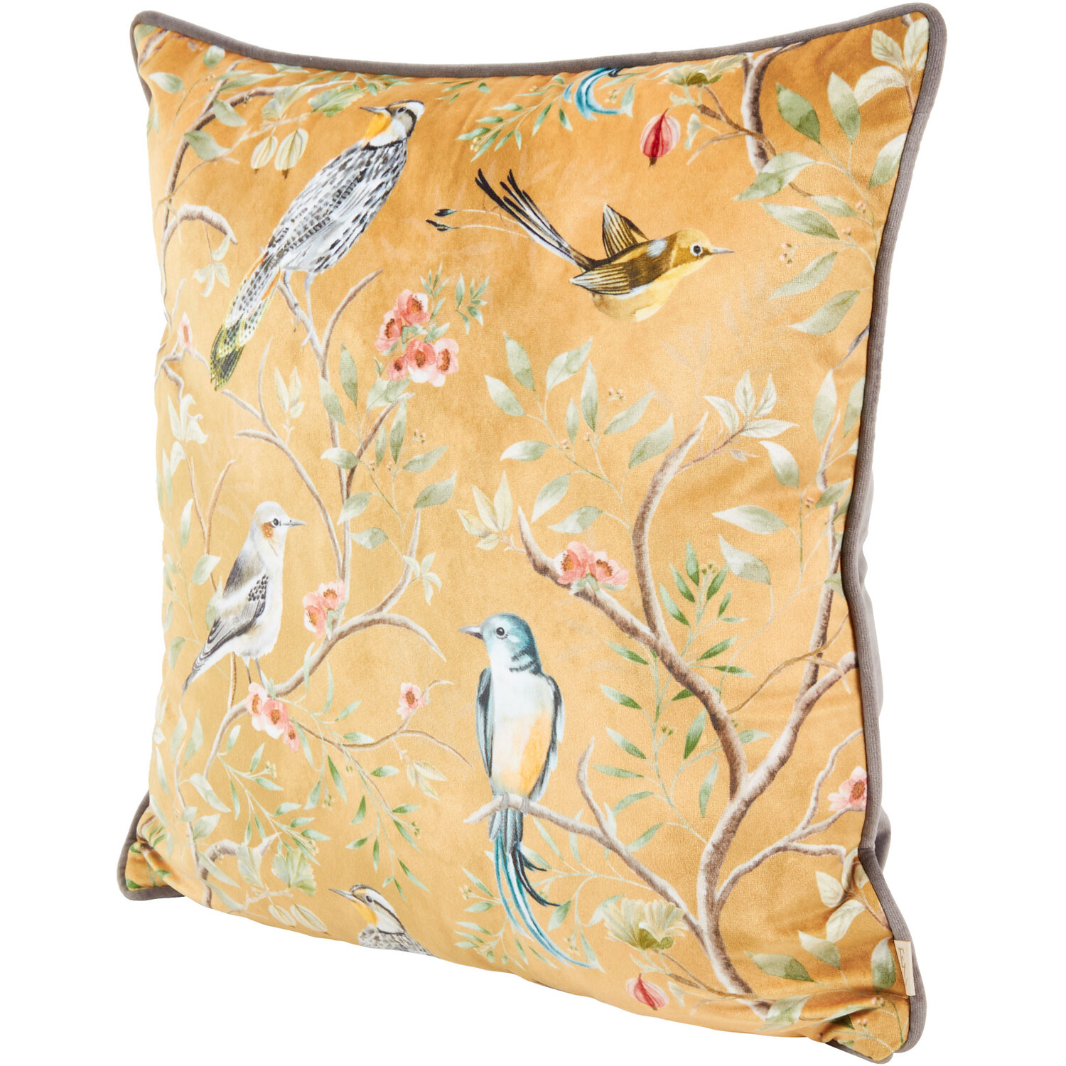 Orient Birds Cushion - Gold Image 3