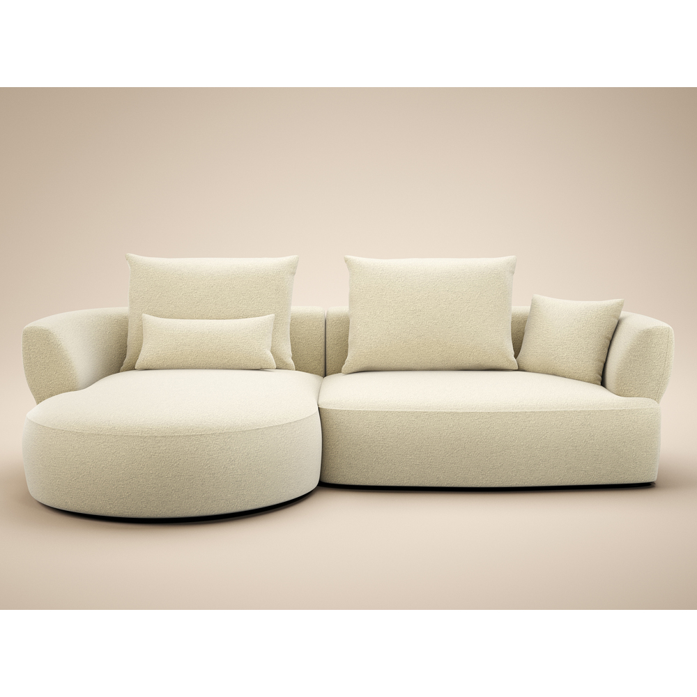 SOLACE+CO Lia 2 Seater Beige Chenille Large Sofa Image 3