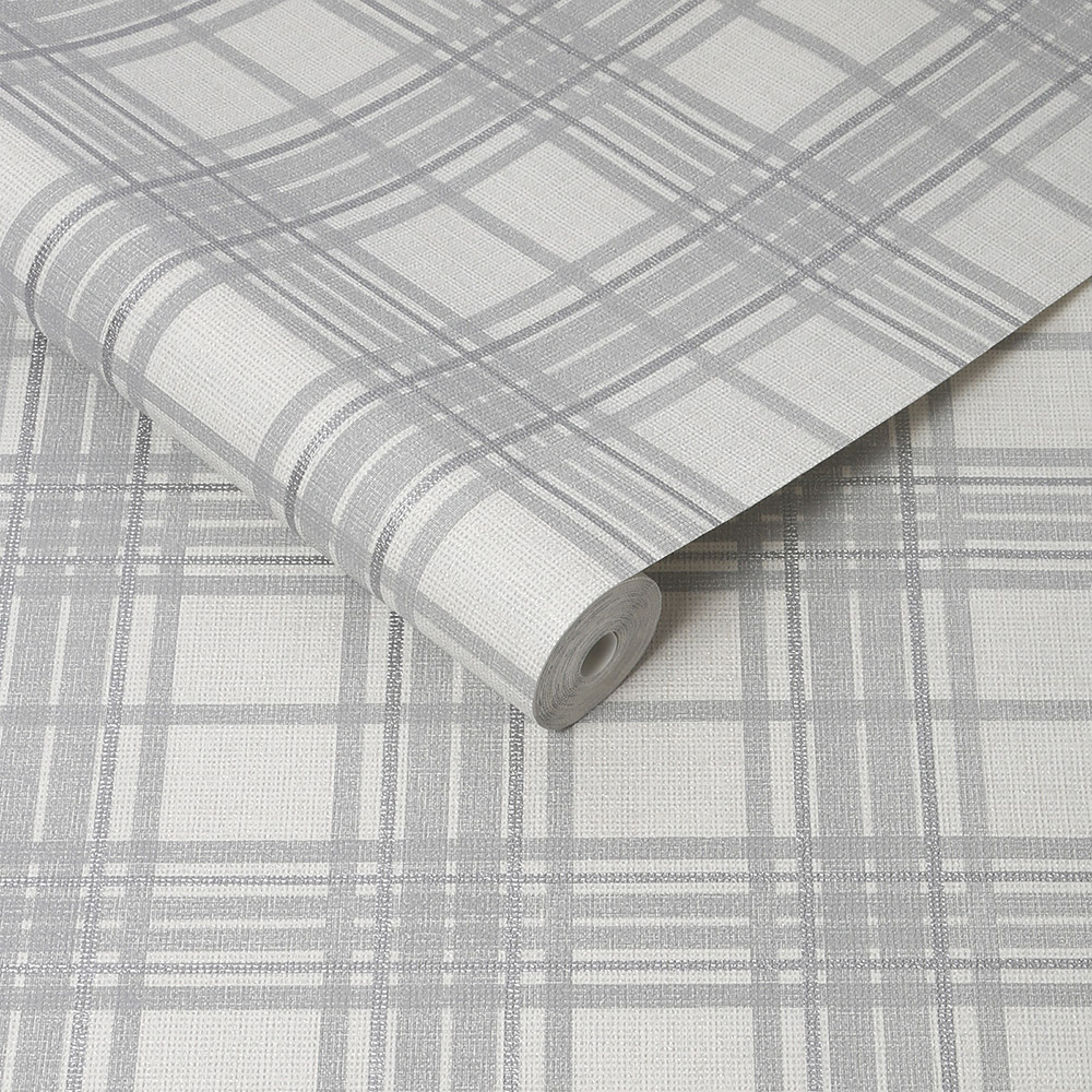 Superfresco Easy Country Tartan Silver Wallpaper Image 2