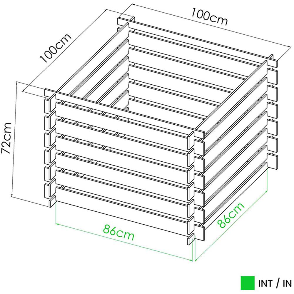 Cerland Mezzito 520L Wooden Garden Compost Bin Image 3