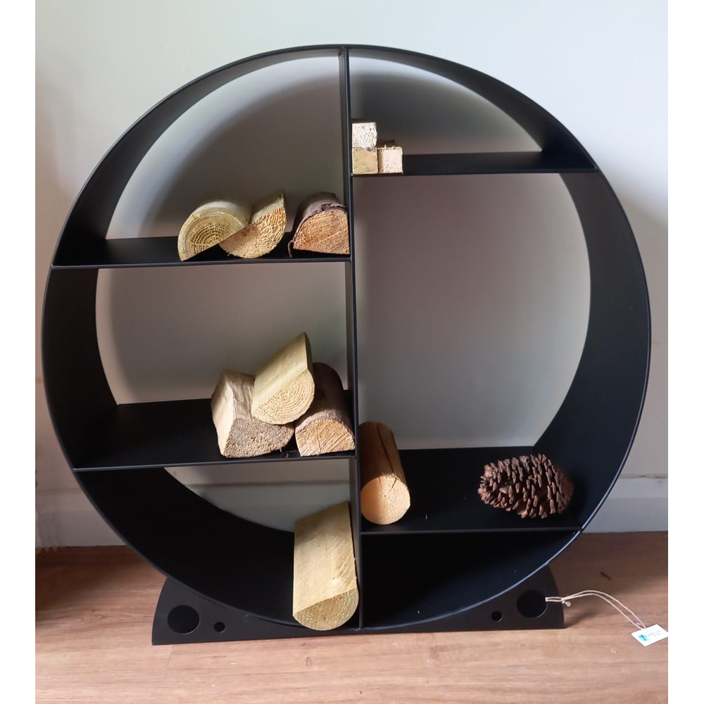 Inspirational Gifting Black Round Steel Log Holder 80cm Image 3