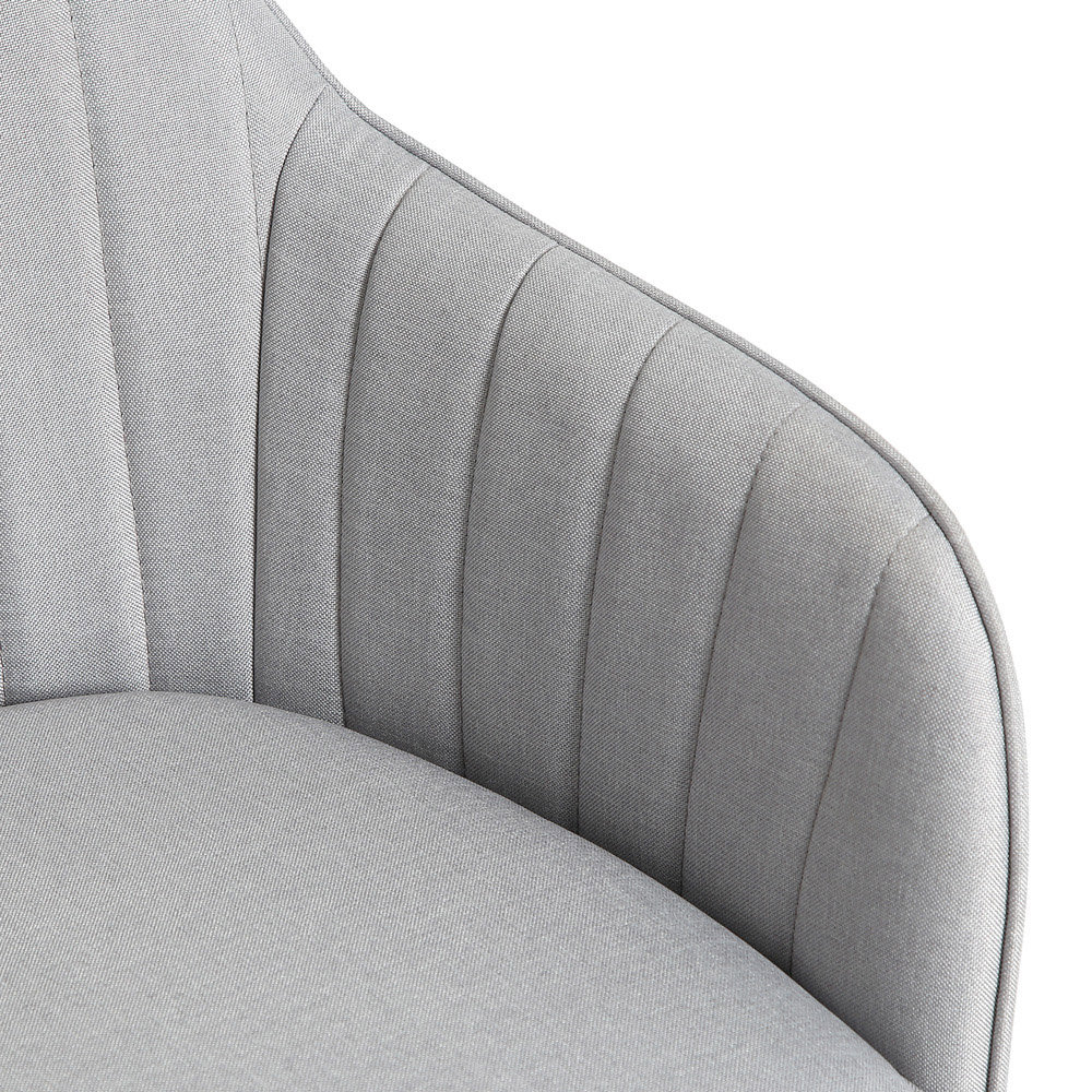 Muse Light Grey Linen Accent Chair Image 6