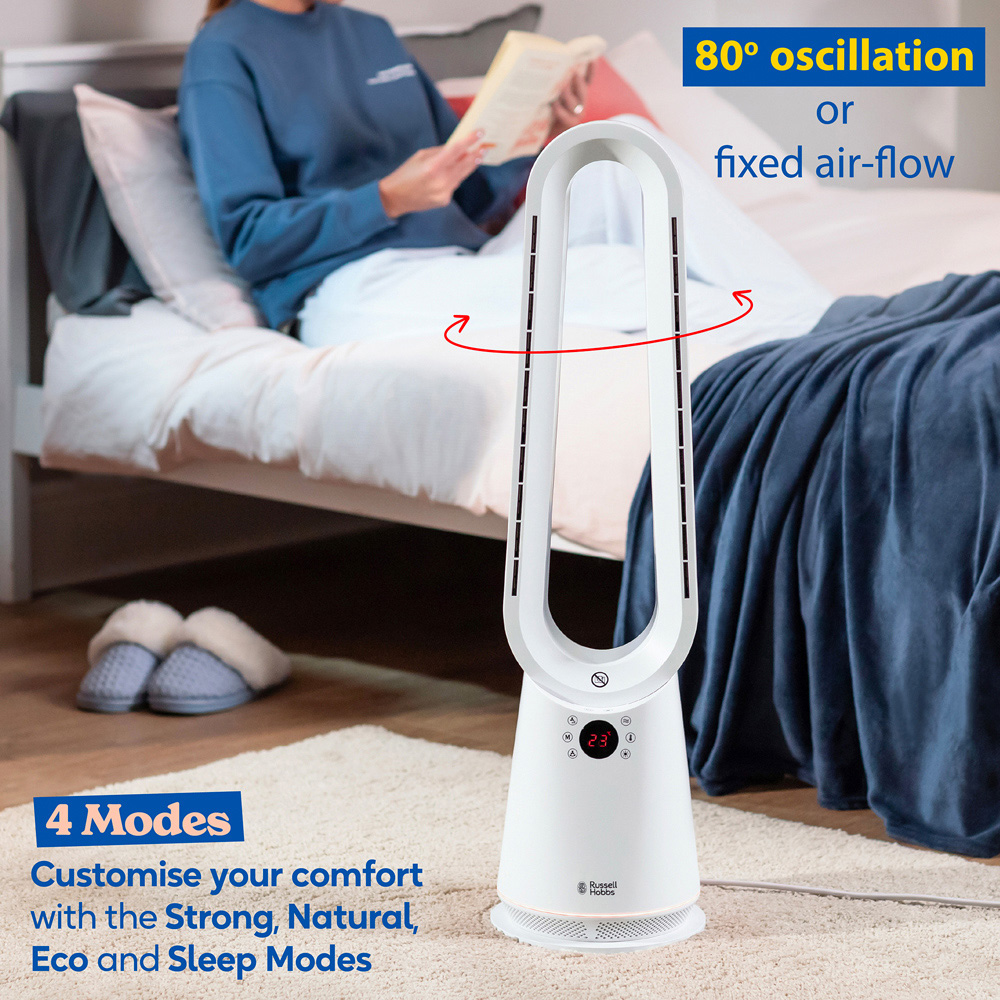 Russell Hobbs RHBHC2030W White Bladeless Heat and Cool Fan with Remote Image 6