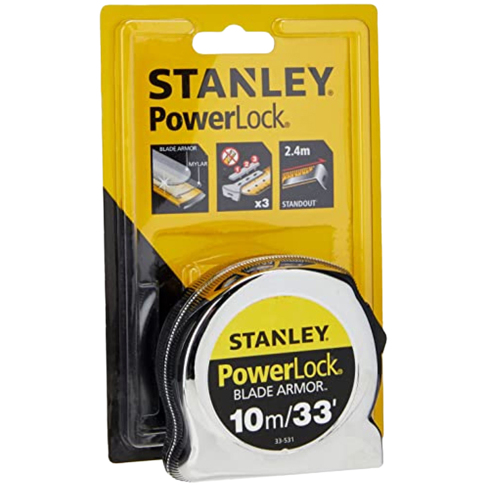 Stanley Tools Powerlock Bladearmor Pocket Tape 10m Image 2