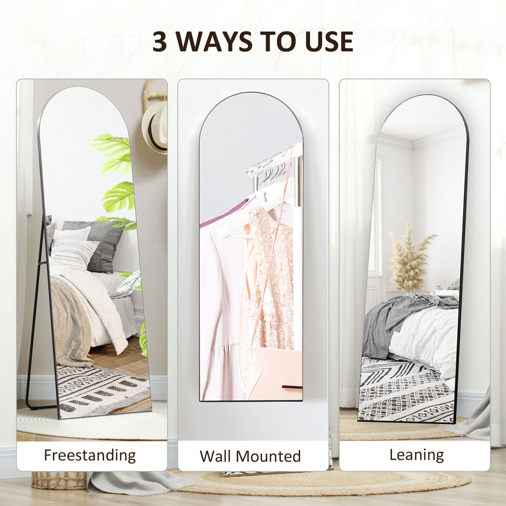 Portland Black Full Length Floor Mirror 50 x 150cm Image 8