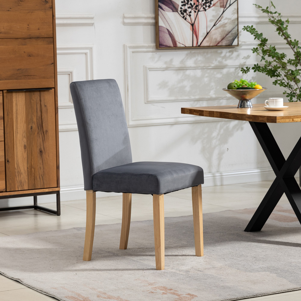 Artemis Home Maiolo Set of 2 Grey Velvet Dining Chair Image 3