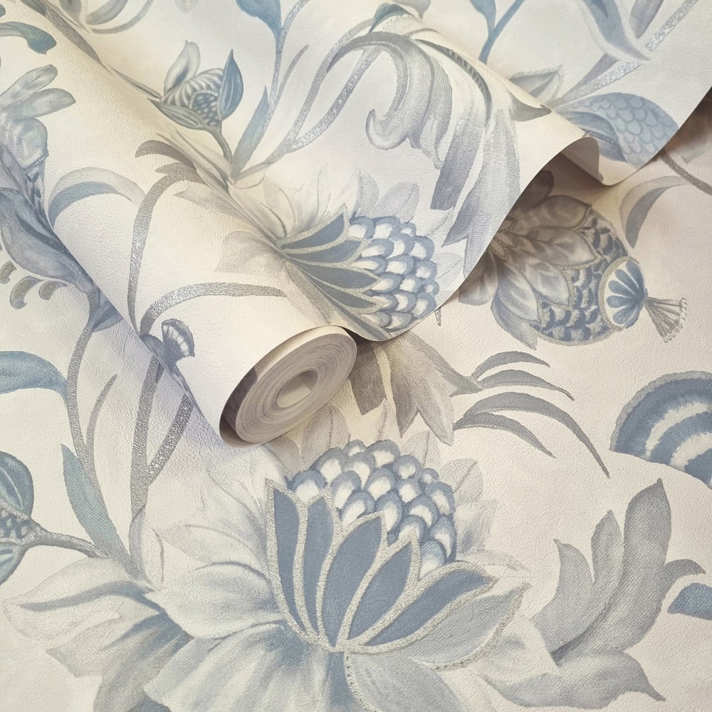 Holden Cecelia Jacobean Blue Dove Wallpaper Image 2