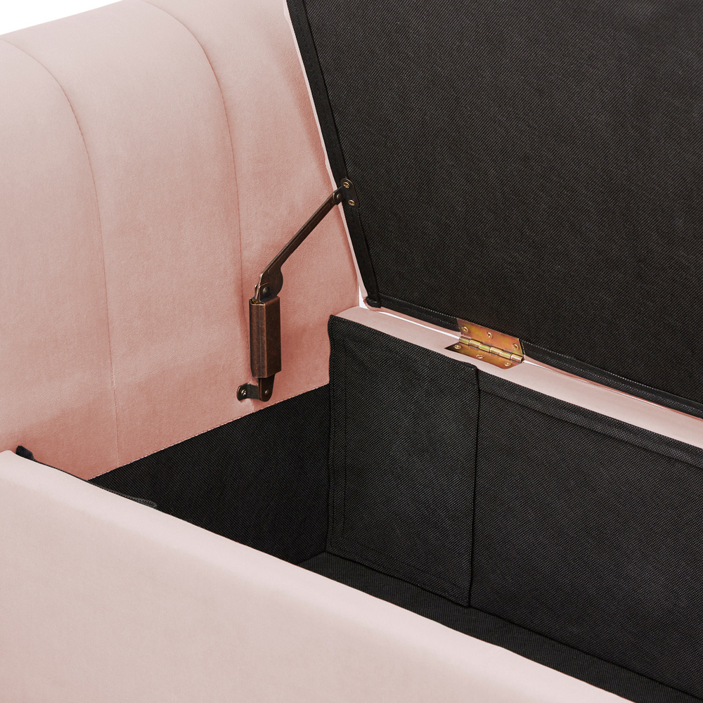 GFW Pettine Blush Pink Ottoman Storage Bench Image 5