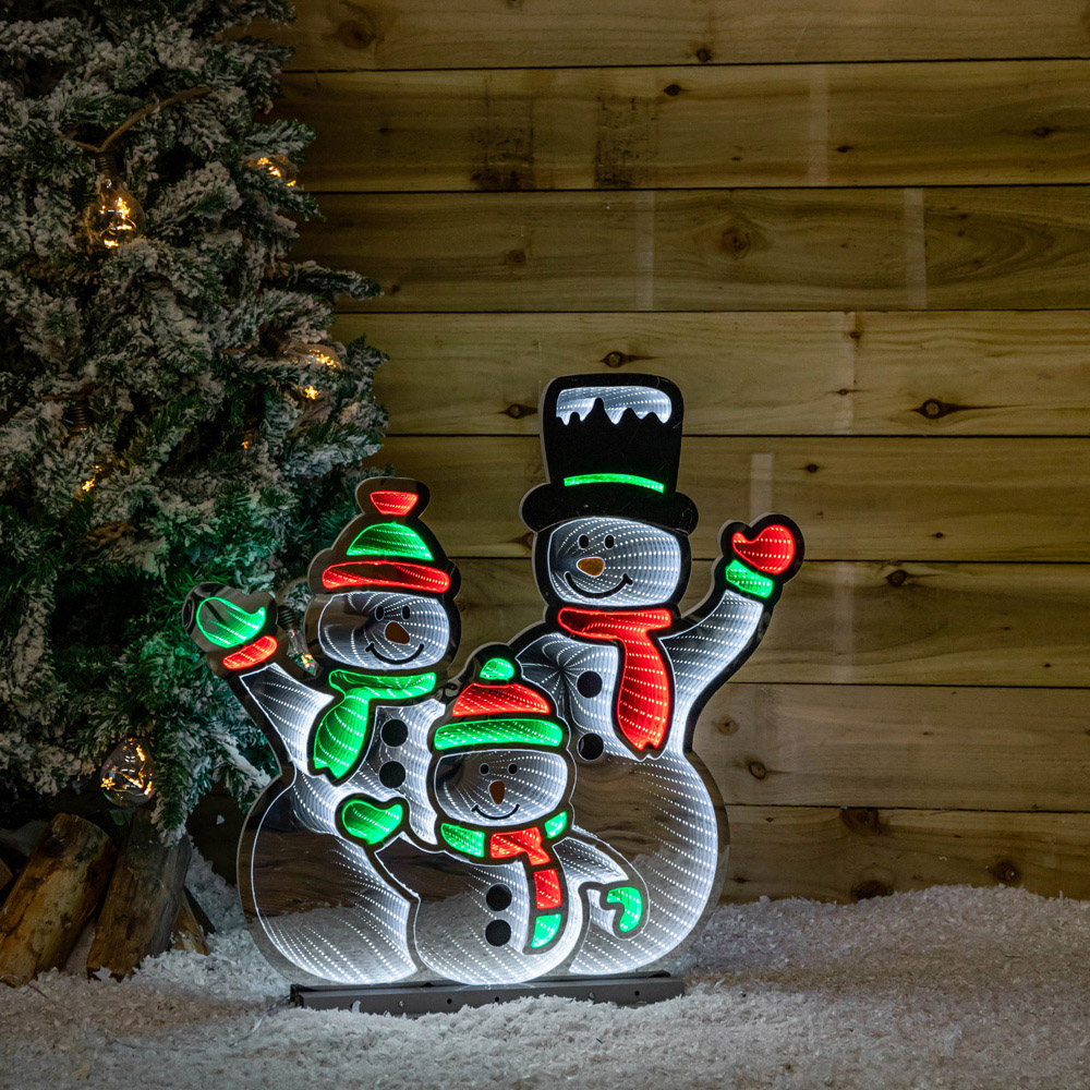Samuel Alexander Standing Snowmen Family Infinity Christmas Decoration on Metal Base 65cm Image 3