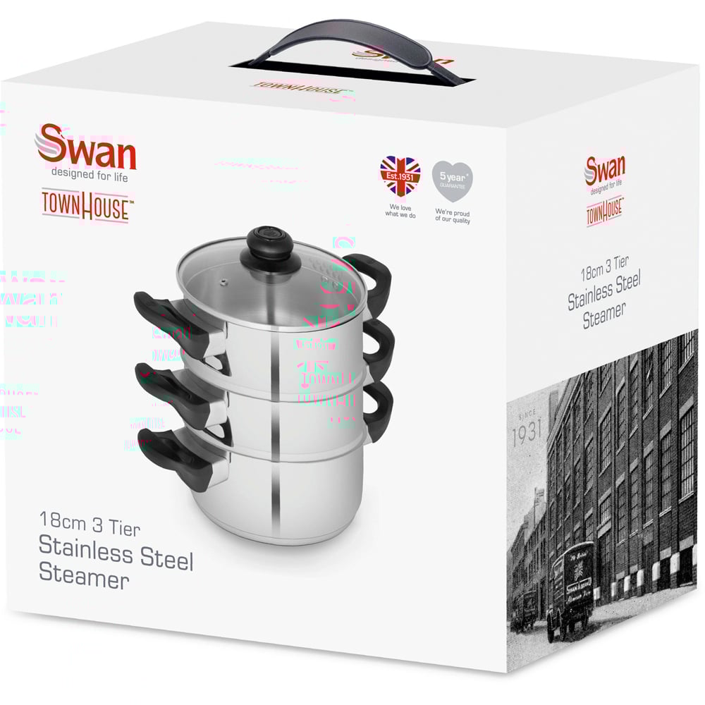 Swan Townhouse 3 Tier Stainless Steel Steamer Image 8