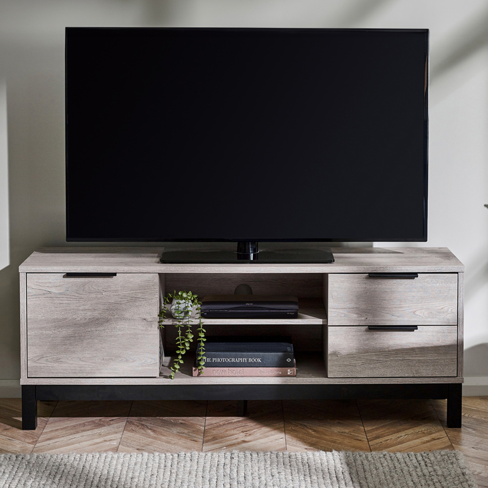 Julian Bowen Bali Grey Oak TV Unit Image 1