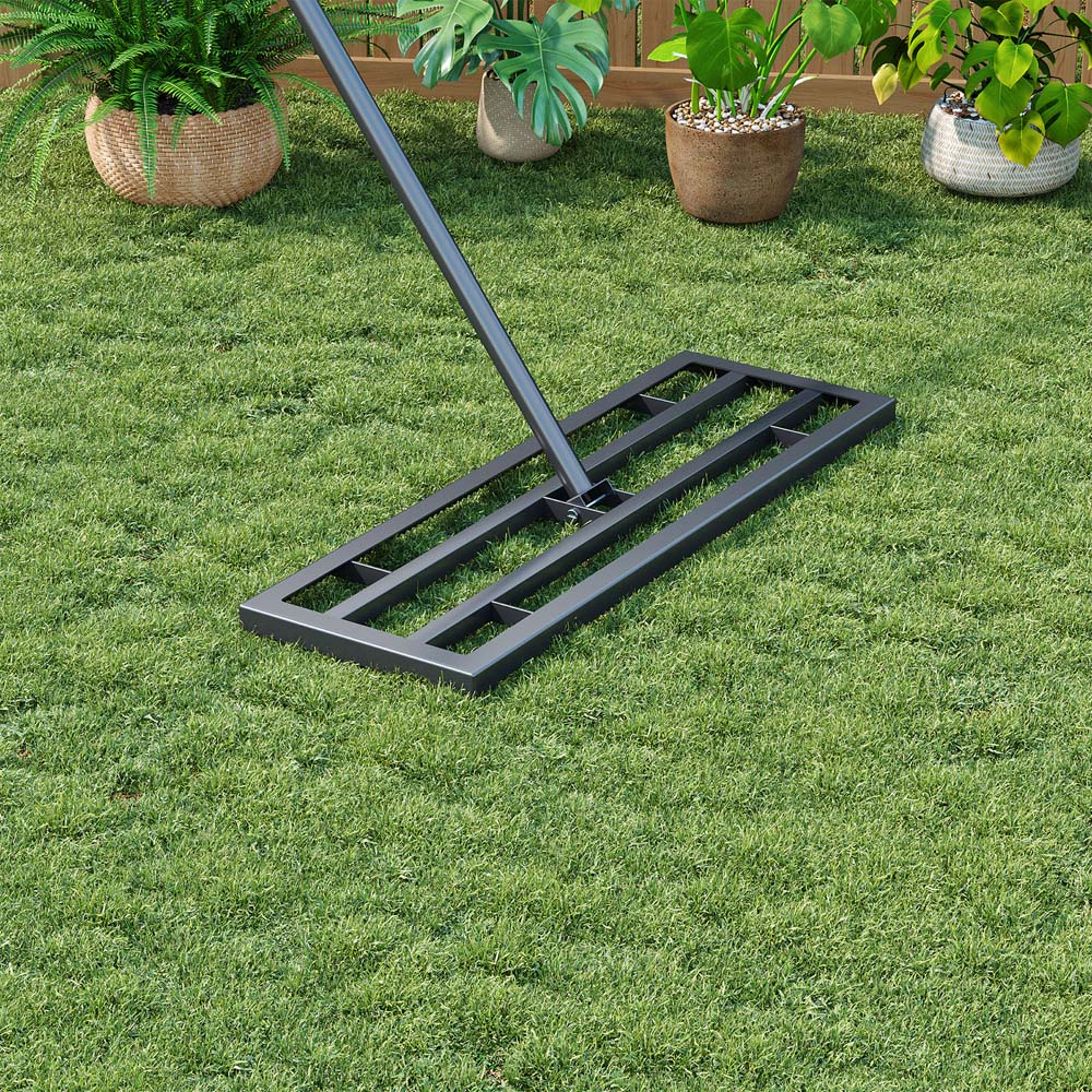 Living and Home Garden Lawn Levelling Rake with Long Handle 76 x 25 x 213cm Image 2
