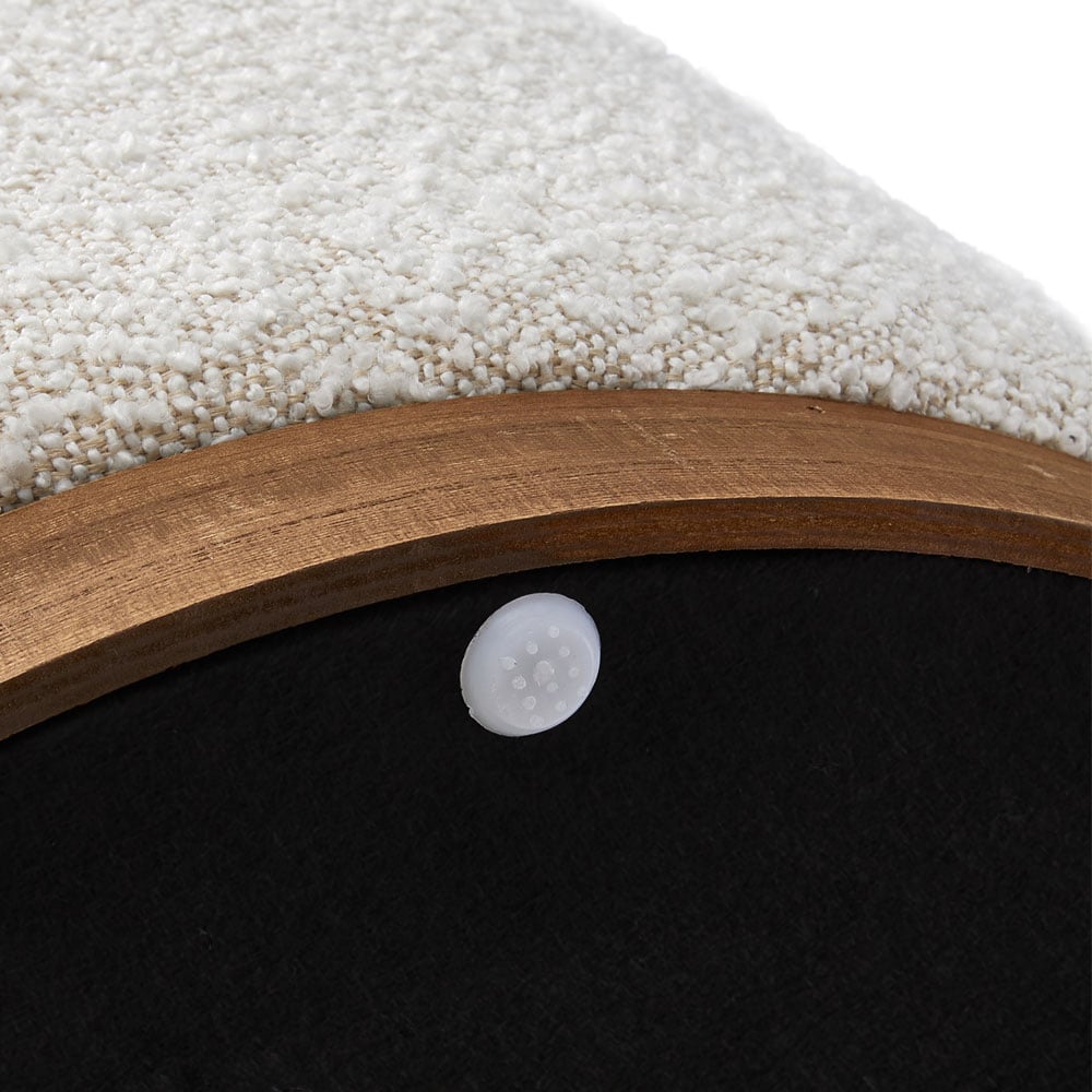 Living and Home Cream Round Ottoman Storage Stool Seat with Thick Cushion Image 5