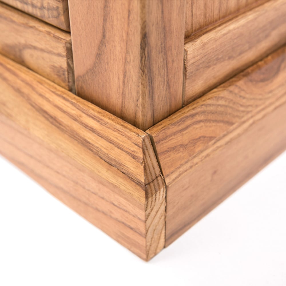 Cabinet Bits Salerno 6 Drawer Brown Wood Knob Chest of Drawers Image 8