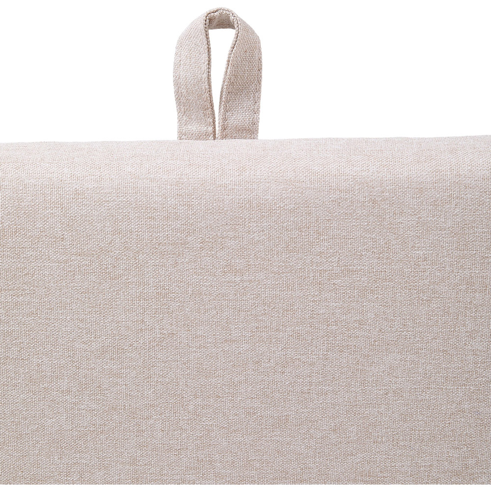Living and Home 2 in 1 Cream Linen Upholstered Storage Ottoman Image 6