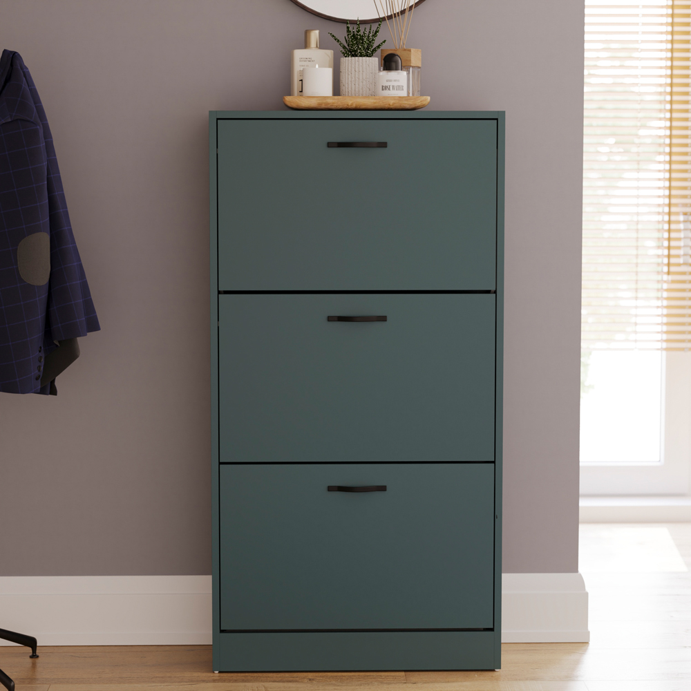 Vida Designs 3 Drawer Green Shoe Cabinet Image 3