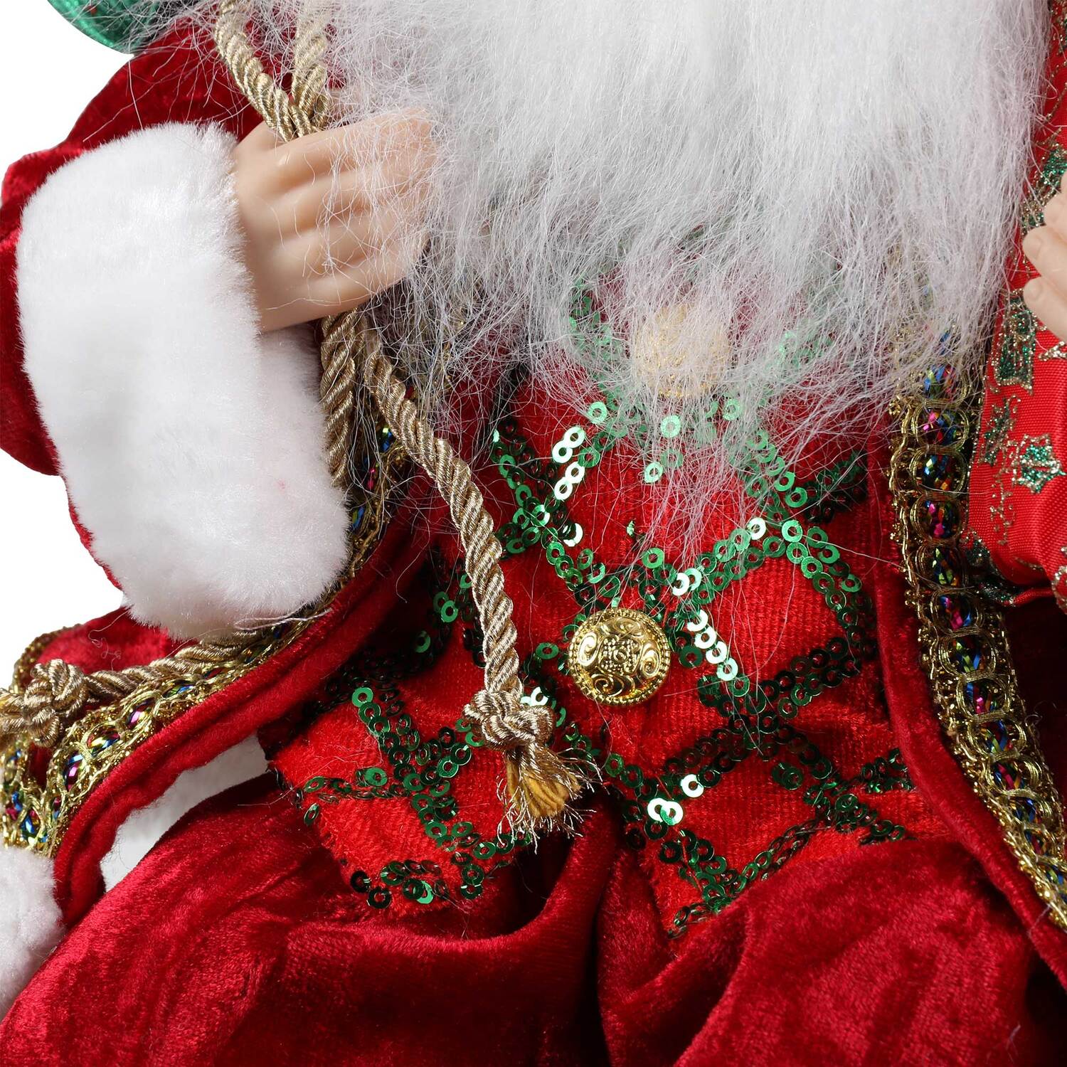 Shelf Sitting Traditional Santa - Red Image 4