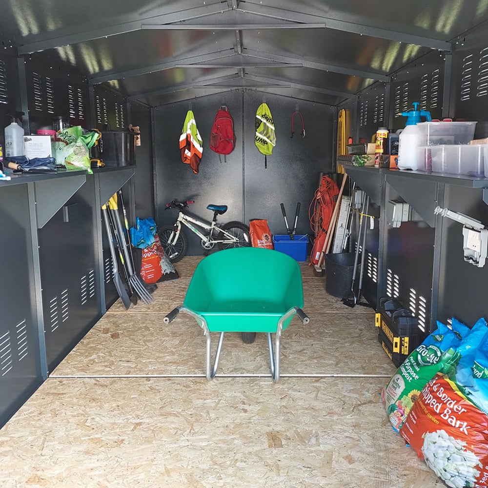 Asgard Gladiator 7 x 18ft Double Door Cream High Security Apex Garden Shed Image 8