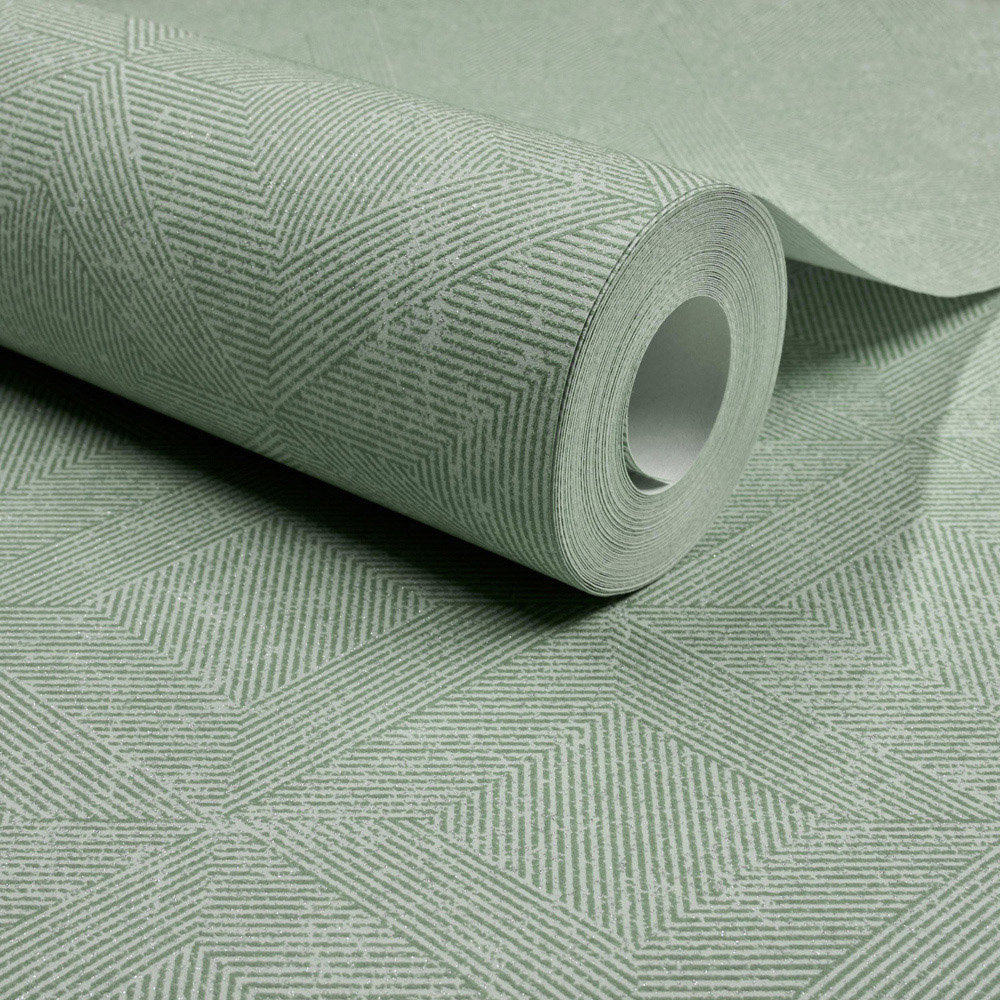 Grandeco Danillo Geometric Green Wallpaper Image 2