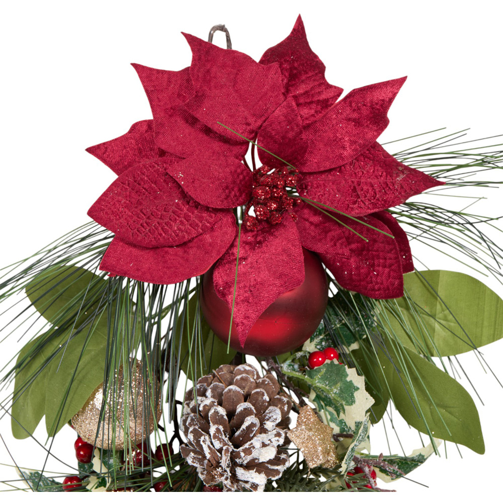 Traditional Poinsettia Bauble Door Drop Image 2