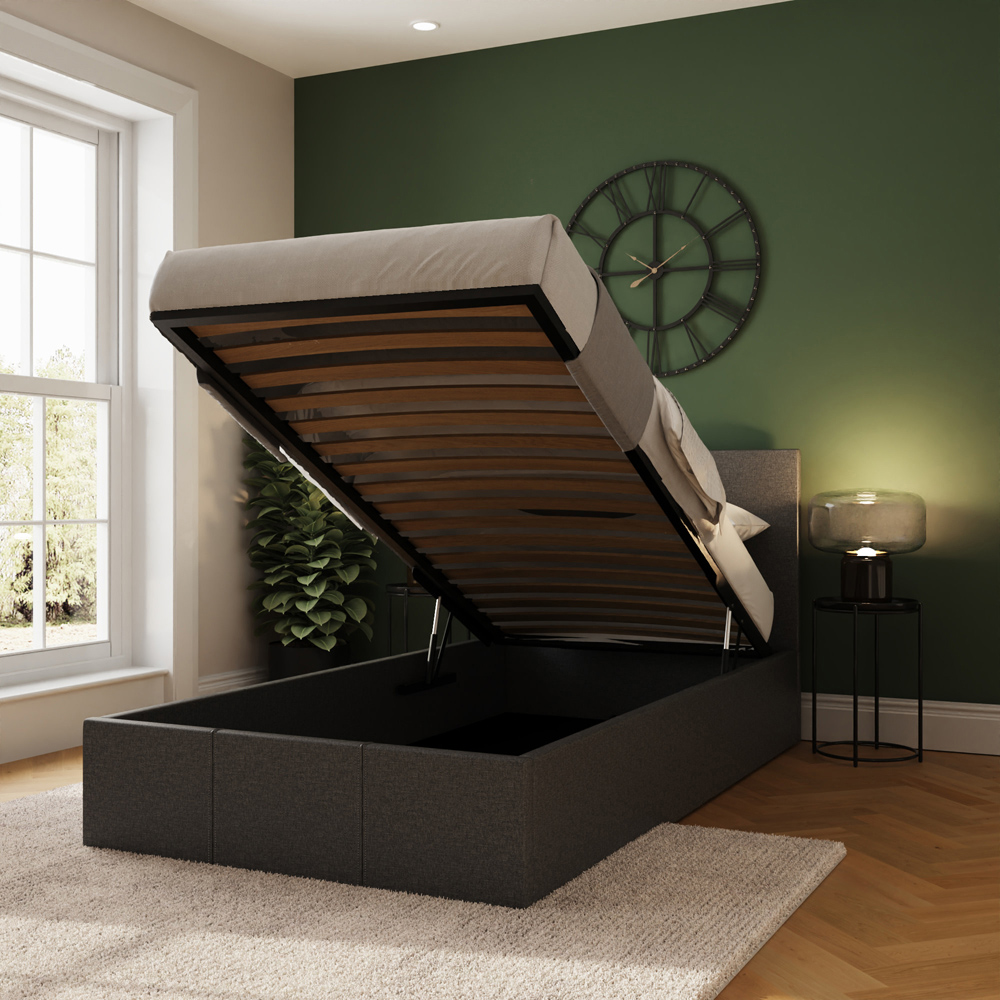 GFW Single Silver End Lift Ottoman Bed Image 9