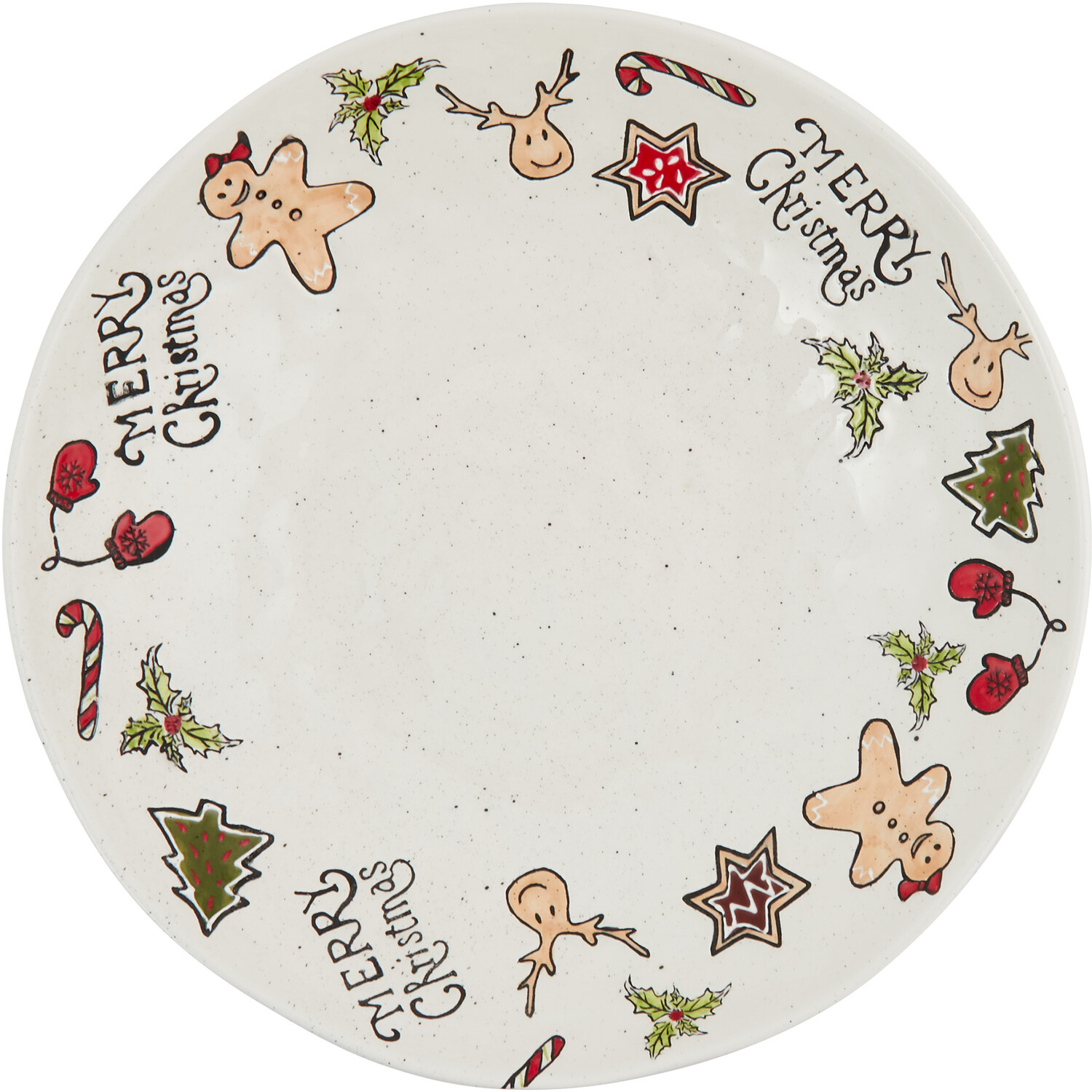 Festive Stone Christmas Serving Bowl - White Image 3