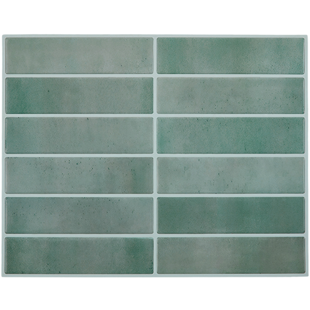 Living and Home Light Green Rectangle Self Adhesive Wall Sticker 10 Pack Image 3