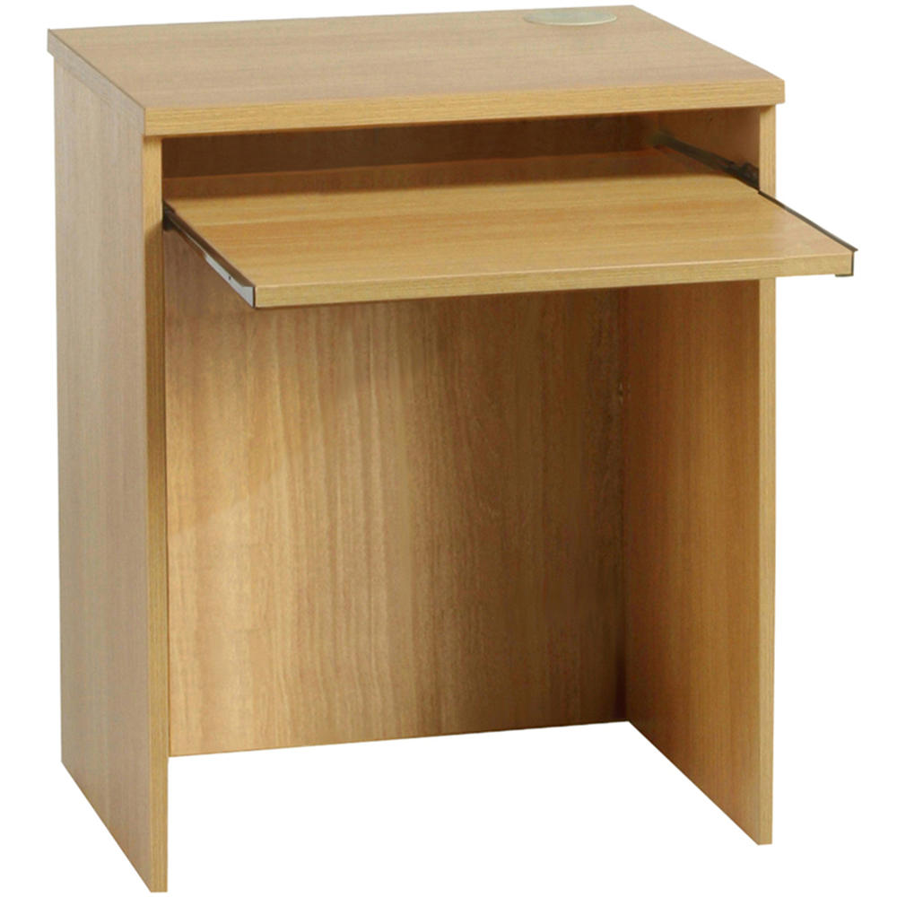 R White Cabinets Small Laptop Desk with Keyboard Tray Brown Image 2