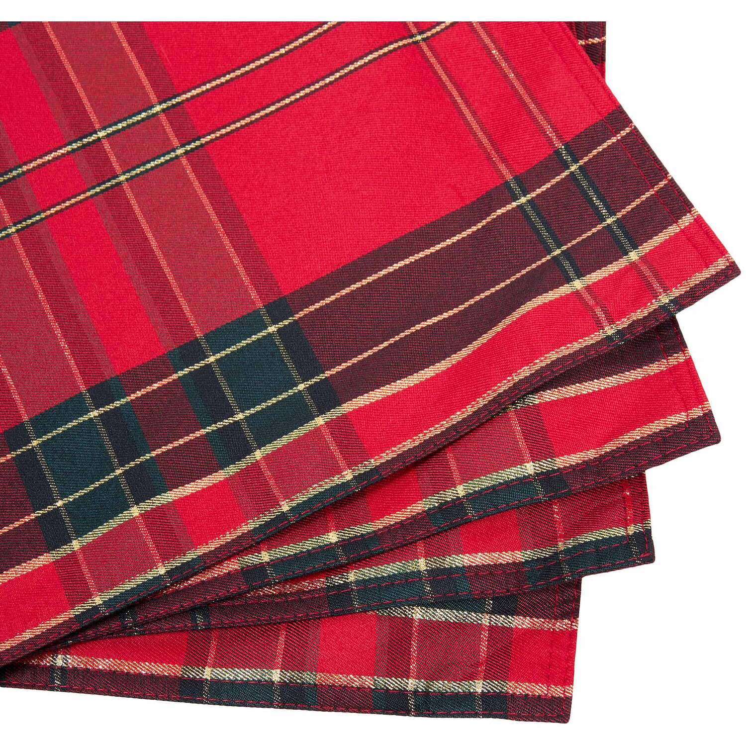 Set of 4 Tartan Placemats - Red Image 3
