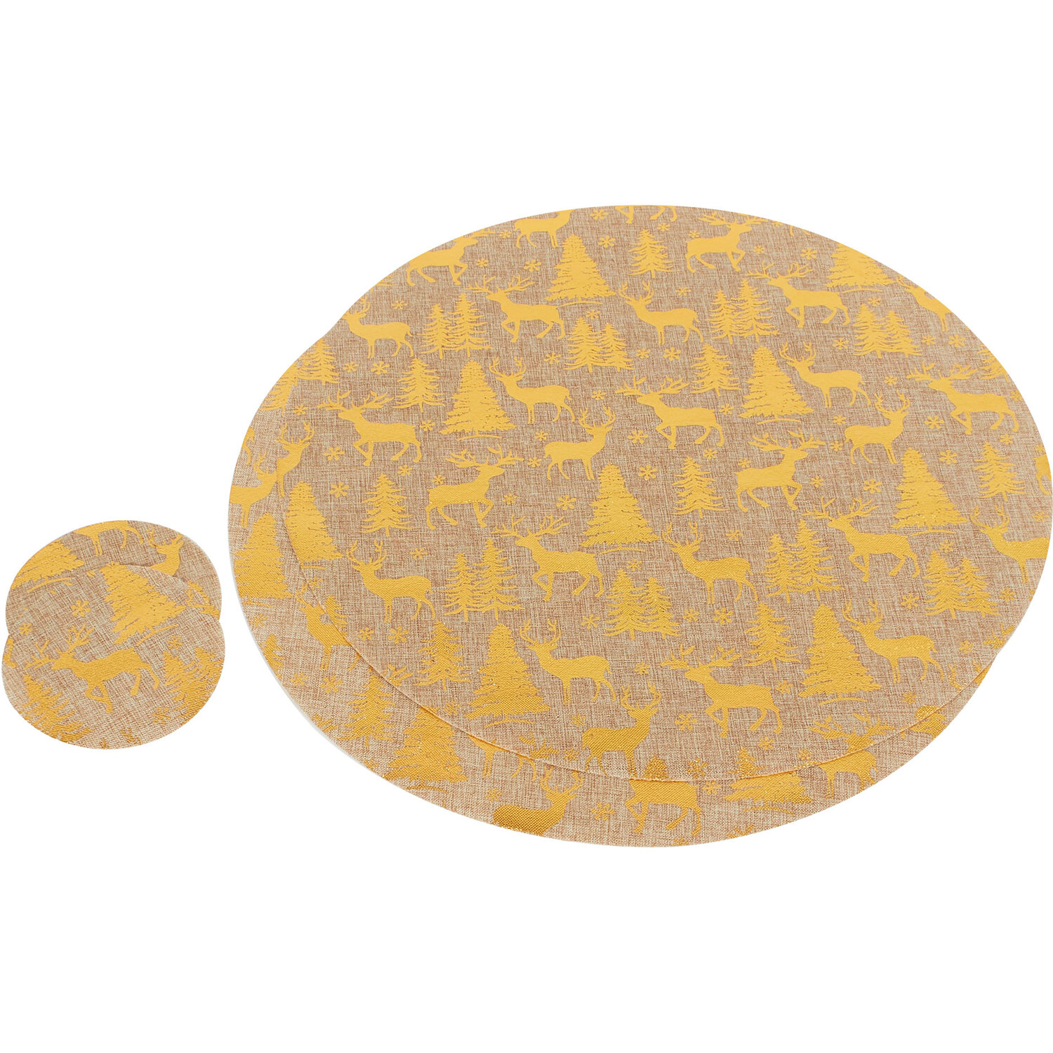 Pack of 2 Gold Foil Placemat and Coaster Set Image 3