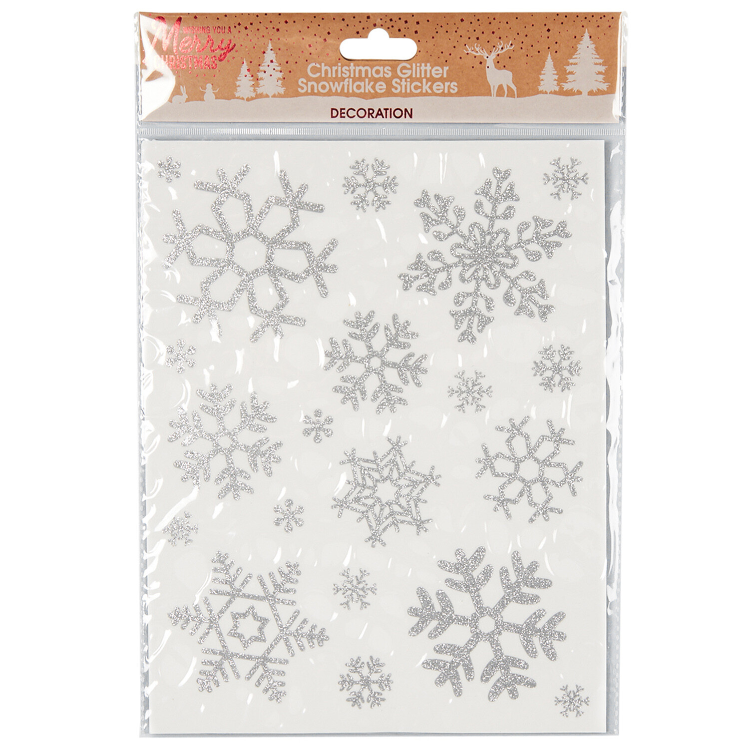 Christmas Glitter Snowflake Stickers - Silver Image 3