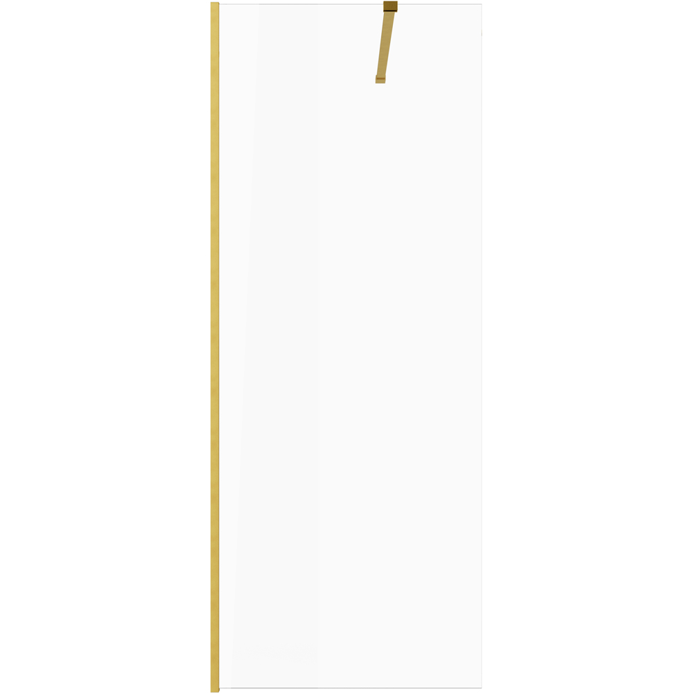 Bathstore Nero Glass Wetroom Shower Panel with Brushed Brass Profile and Side Bar 700mm Image 4