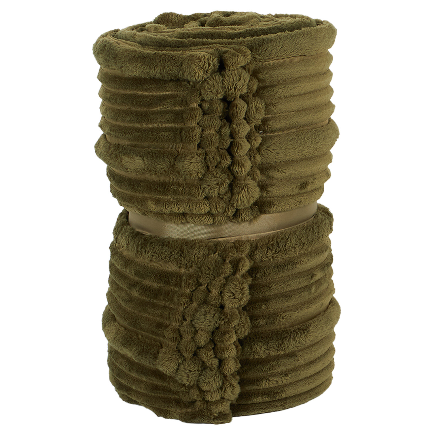 Brooklyn Ribbed Throw - Olive Image 2