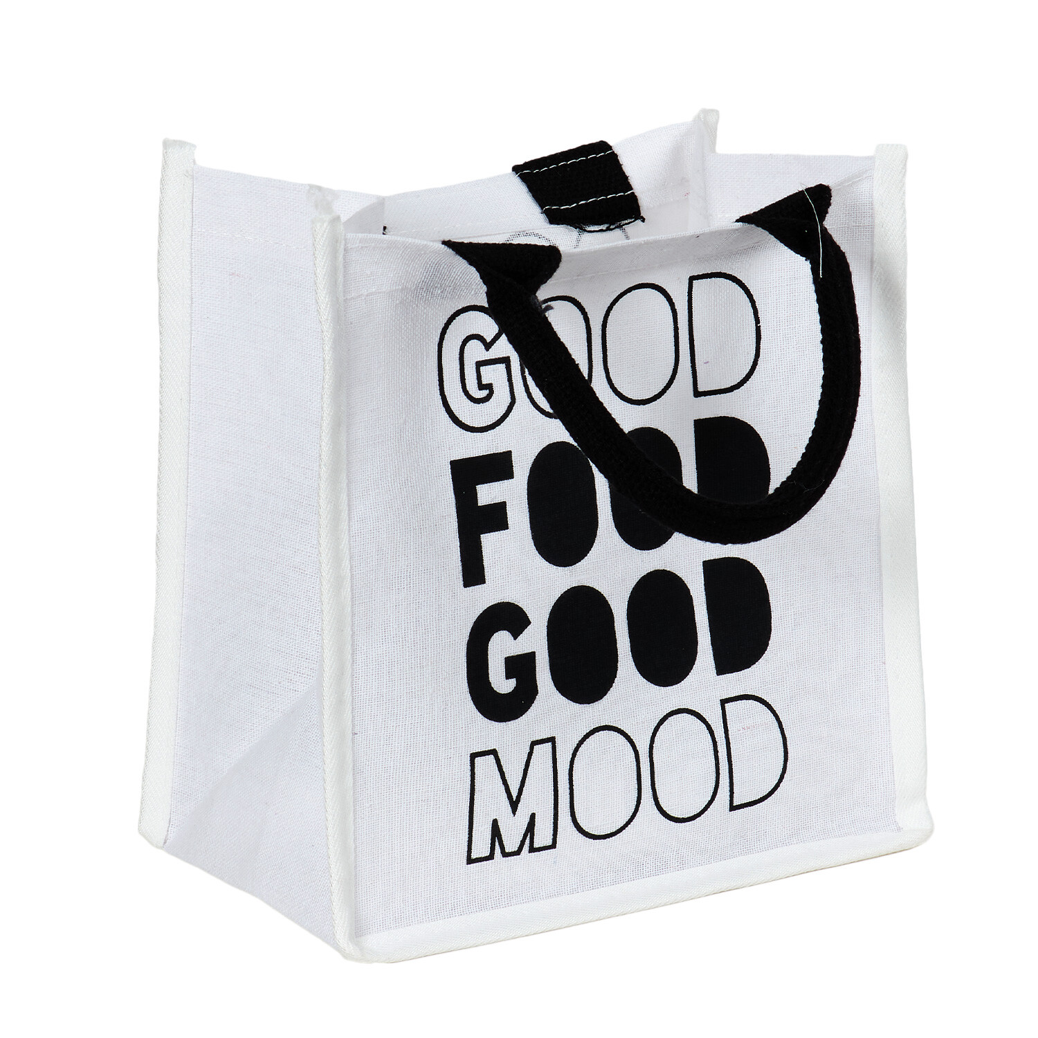 Jute Lunch Bag Black & White Image 2