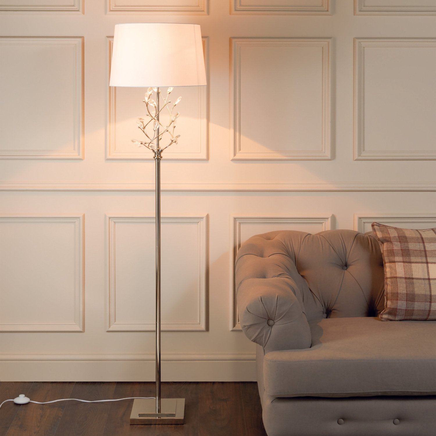 Crystal Leaf Floor Lamp - Silver Image 2