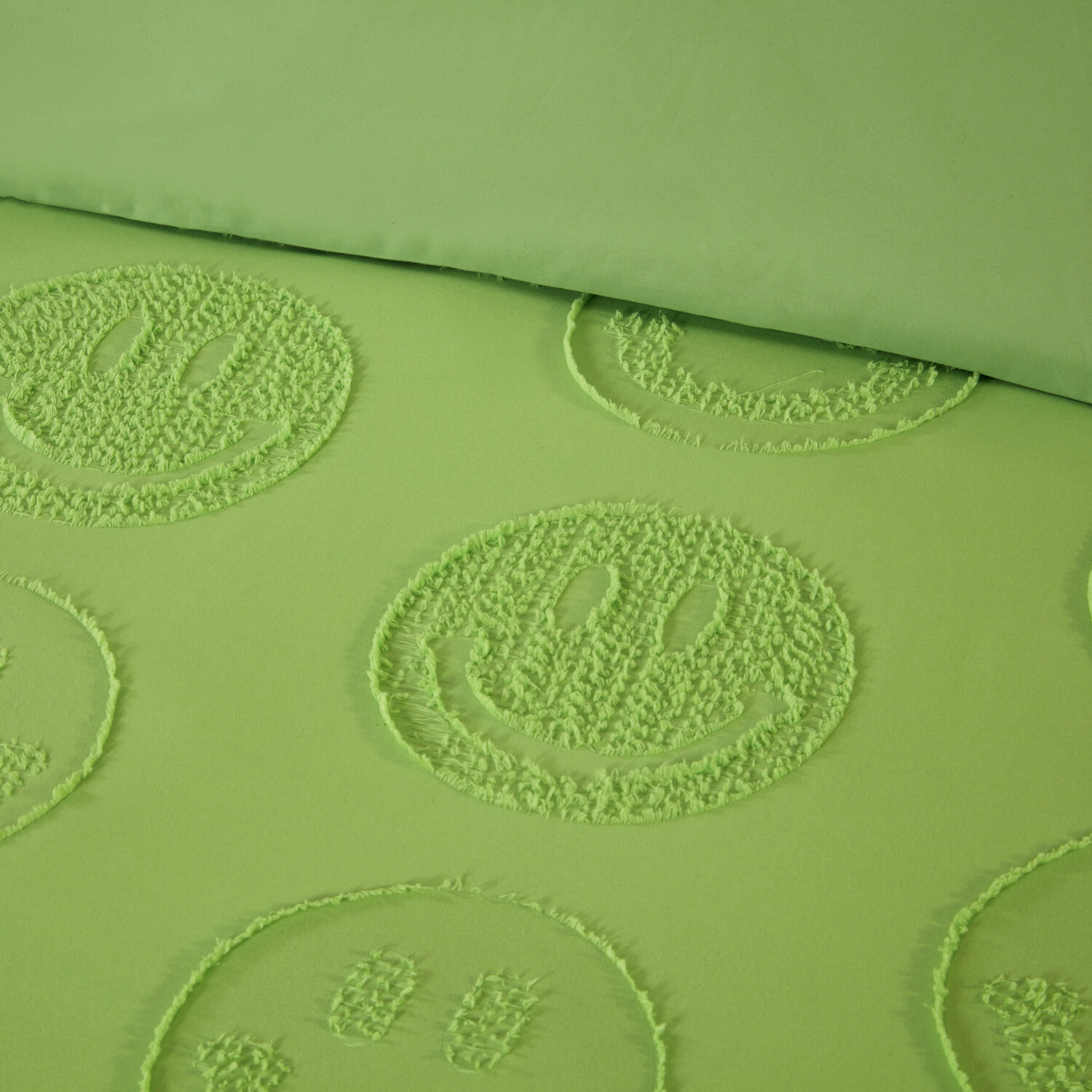 Smilies Embossed Duvet Set Green Image 3