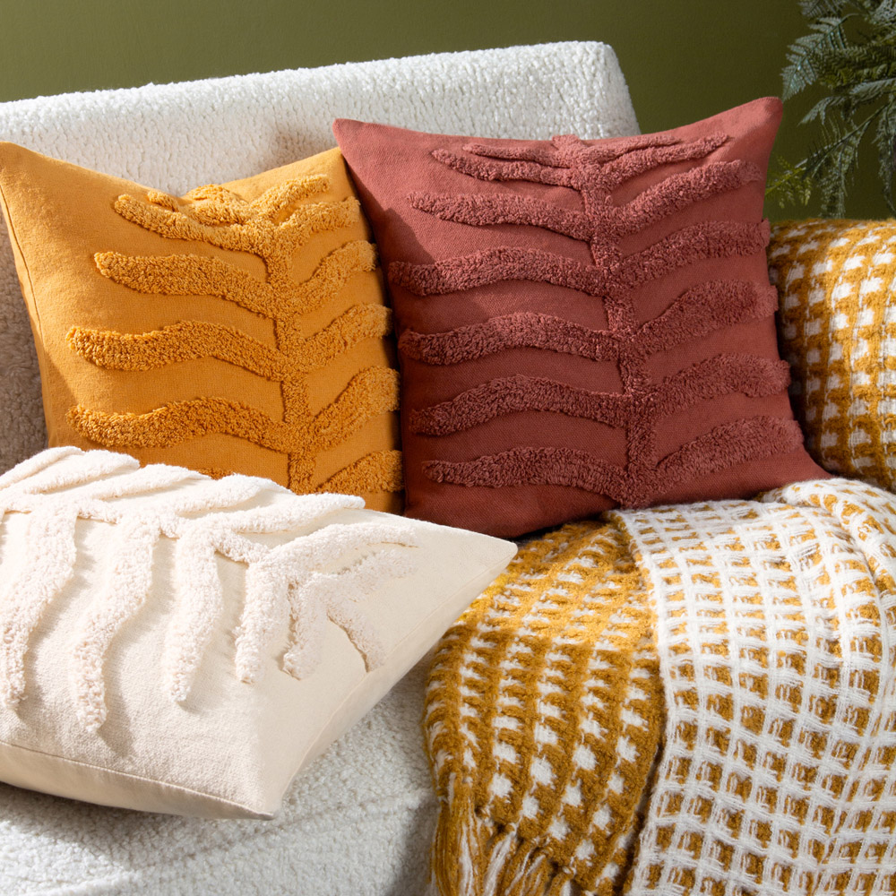 furn. Dakota Mustard Tufted Cushion Image 6