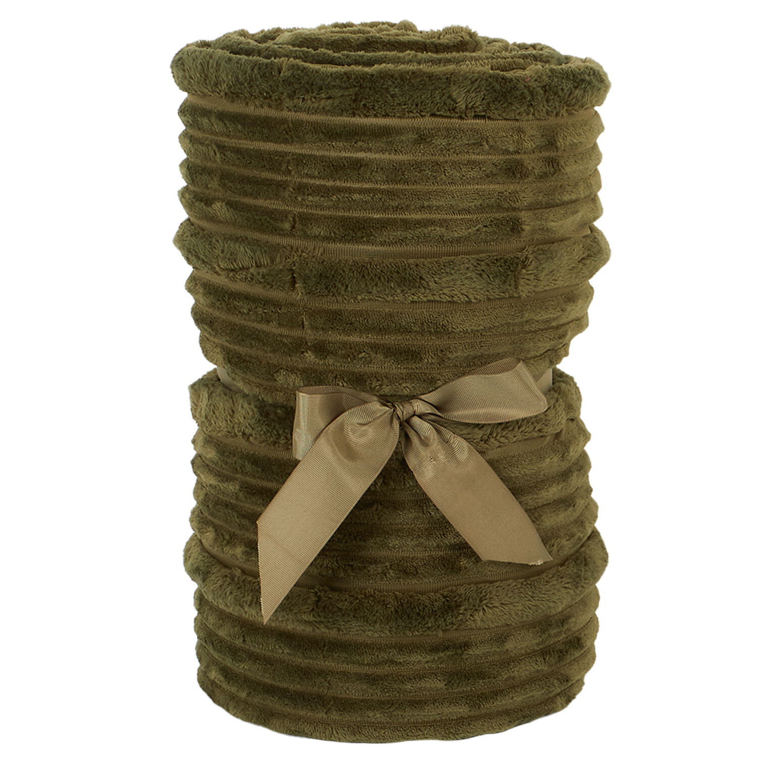 Brooklyn Ribbed Throw - Olive Image 1